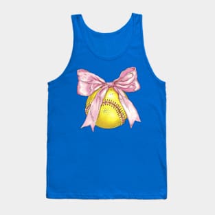 Cute softball with bow Tank Top